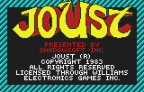 Joust Title Screen