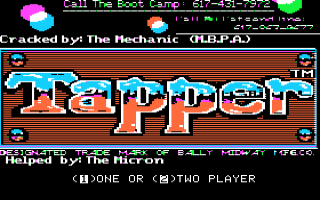 Tapper Title Screen