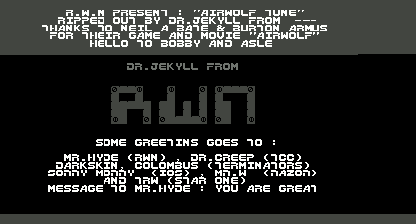 Airwolf, Title Screen