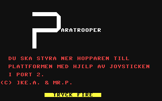 Paratrooper Title Screen