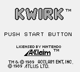 Kwirk Title Screen
