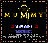 Mummy Title Screen