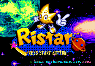 Ristar Title Screen