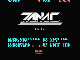 Zanac Title Screen