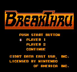 Breakthru Title Screen