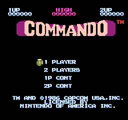 Commando Title Screen