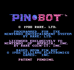 Pin-Bot Title Screen