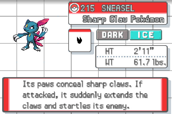 Sneasel  Pokédex