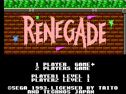 Renegade Title Screen