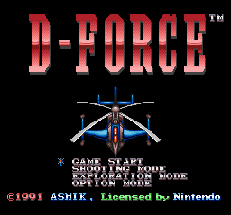 D-Force Title Screen