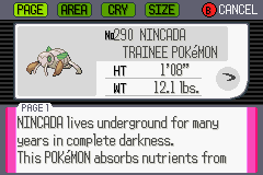 Nincada  Pokédex