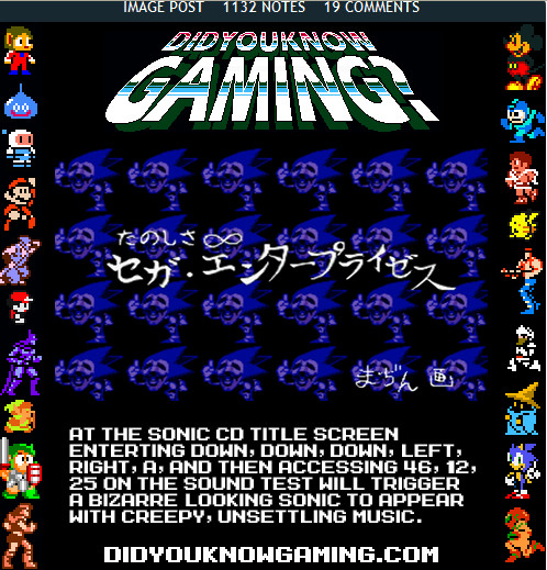 Sonic CD's Creepy Secret Message 