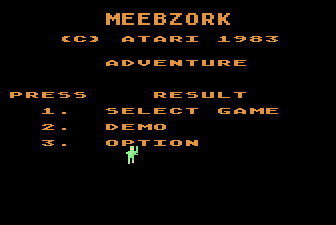 Meebzork Title Screen