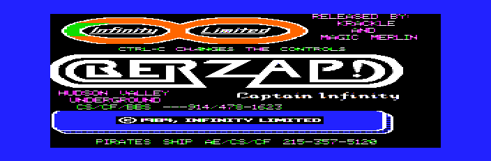 Berzap! Title Screen