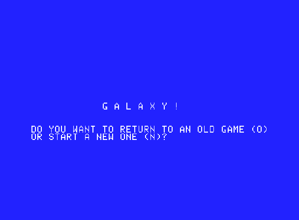 Galaxy! Title Screen