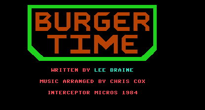 Burgertime Title Screen