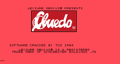 CLUEDO Title Screen