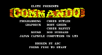 Commando, Title Screen