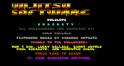 Insanity, Title Screen