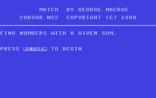 Match Title Screen