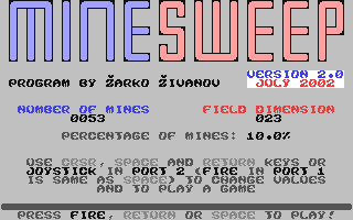 Minesweep Title Screen
