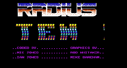 Radius Title Screen