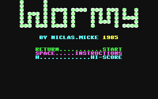 Wormy Title Screen