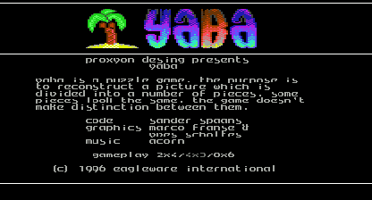 Yaba Title Screen