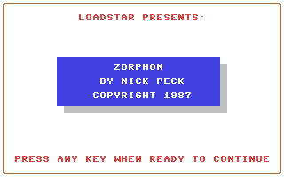 Zorphon Title Screen