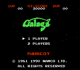 Galaga Title Screen