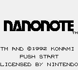 Nanonote Title Screen