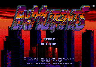 Ex-Mutants Title Screen