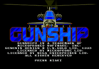 Gunship Title Screen