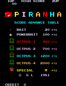 Piranha Title Screen
