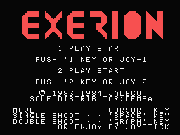 Exerion Title Screen