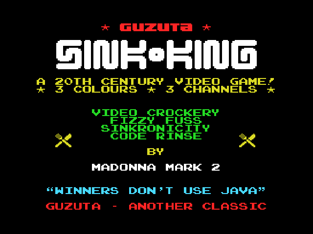 Sink-King Title Screen