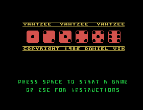 Yahtzee Title Screen