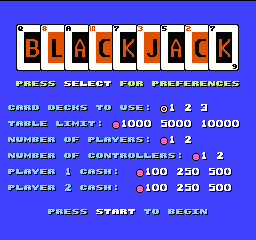 Blackjack Title Screen