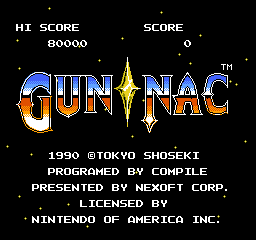 Gun-Nac Title Screen
