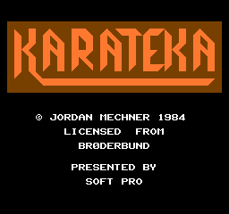 Karateka Title Screen