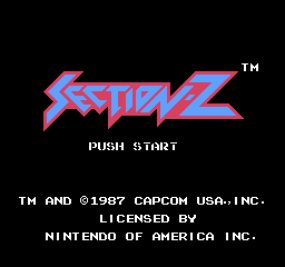 Section-Z Title Screen