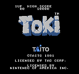 Toki Title Screen