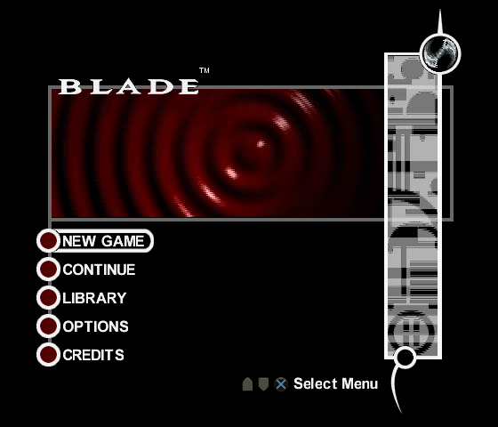 Blade Title Screen