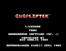 Choplifter Title Screen