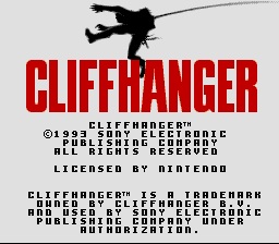 Cliffhanger Title Screen