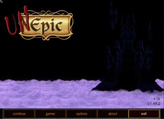 Unepic Title Screen