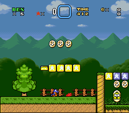 Super Mario World - Mega Rex Adventure (Super Nintendo) Screenshots.