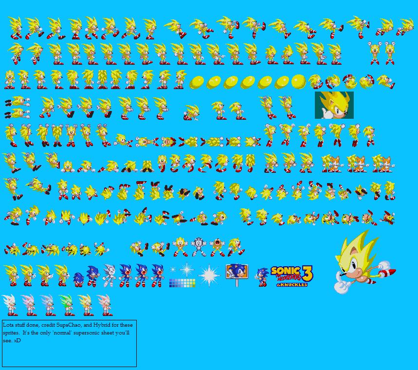  Super sonic sprites sonic 3